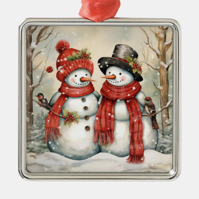 Snow Couple Ornament (Front)