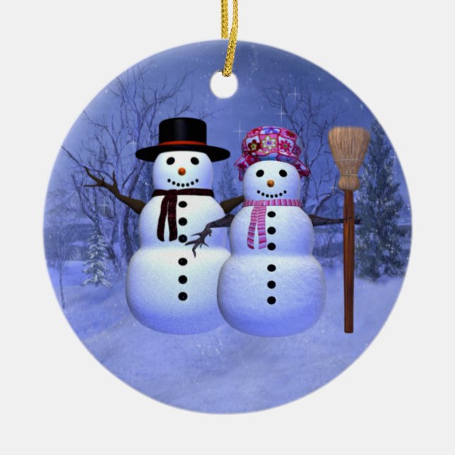Snow Couple Ornament (Front)