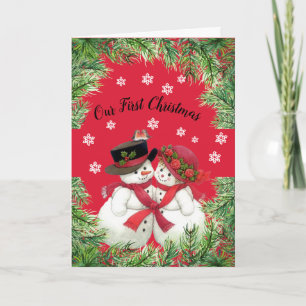 Snow Couple, Our First Christmas Folded Card