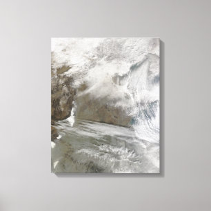 Snow cover encircles Bo Hai Canvas Print