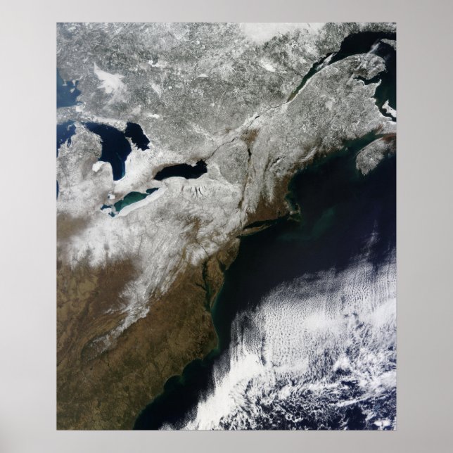 Snow cover stretching from Canada Poster (Front)