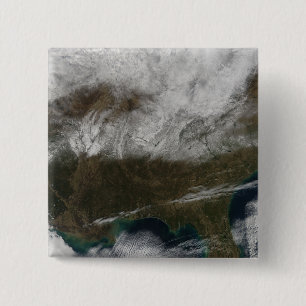 Snow cover stretching from northeastern Texas 15 Cm Square Badge