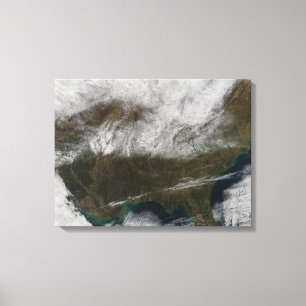 Snow cover stretching from northeastern Texas Canvas Print