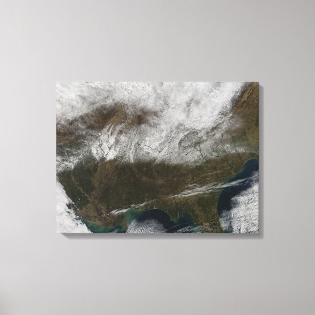 Snow cover stretching from northeastern Texas Canvas Print (Front)