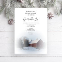 Snow Covered Barn and Silo Winter Bridal Shower