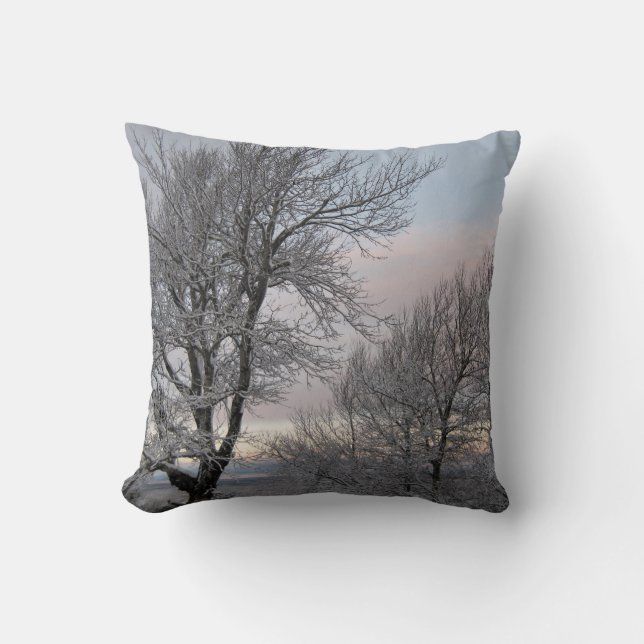Snow Covered Branches Cushion (Front)