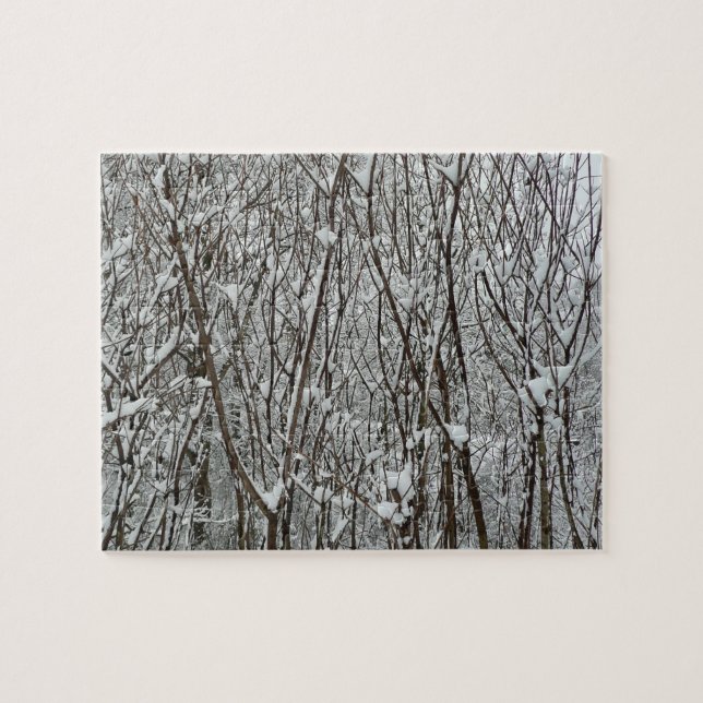 Snow Covered Branches Winter Abstract Jigsaw Puzzle (Horizontal)