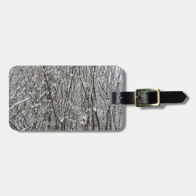 Snow Covered Branches Winter Abstract Luggage Tag (Front Horizontal)