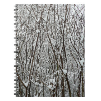 Snow Covered Branches Winter Abstract Notebook