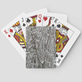 Snow Covered Branches Winter Abstract Playing Cards