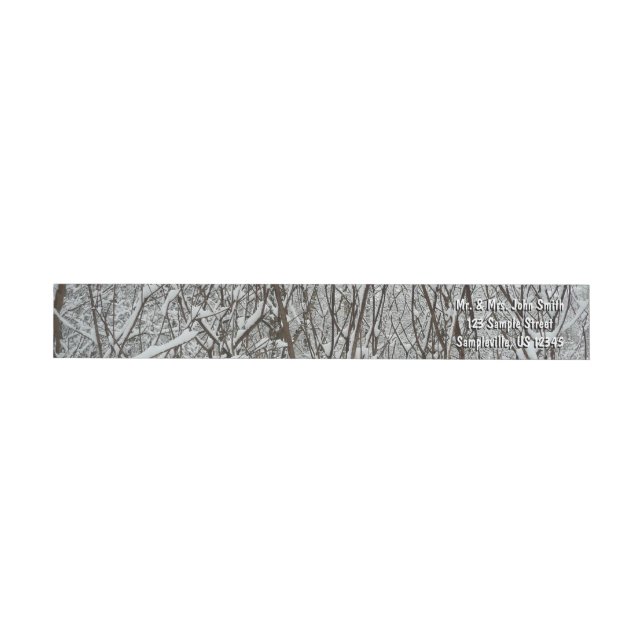 Snow Covered Branches Winter Abstract Wrap Around Label (Individual)
