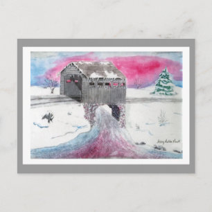 Snow Covered Bridge Postcard