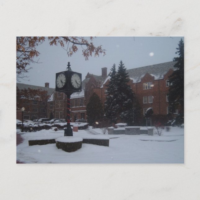 Snow covered campus postcard (Front)