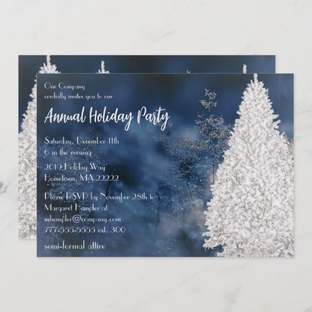 Snow Covered Christmas Holiday Party Invitation (Front/Back)