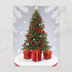 🎄 Snow Covered Christmas Tree Glow ❄️ Festive  Postcard