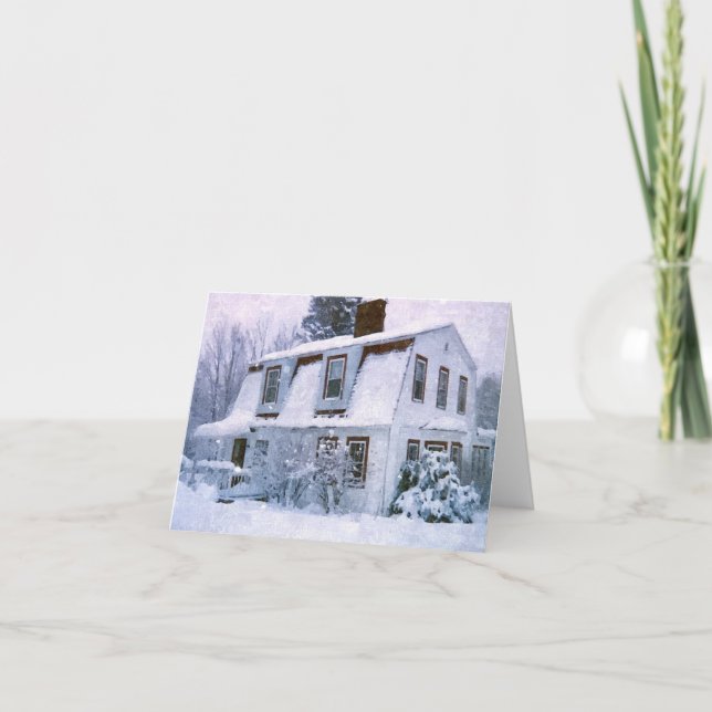 Snow  Covered  Cottage  Notecard (Front)