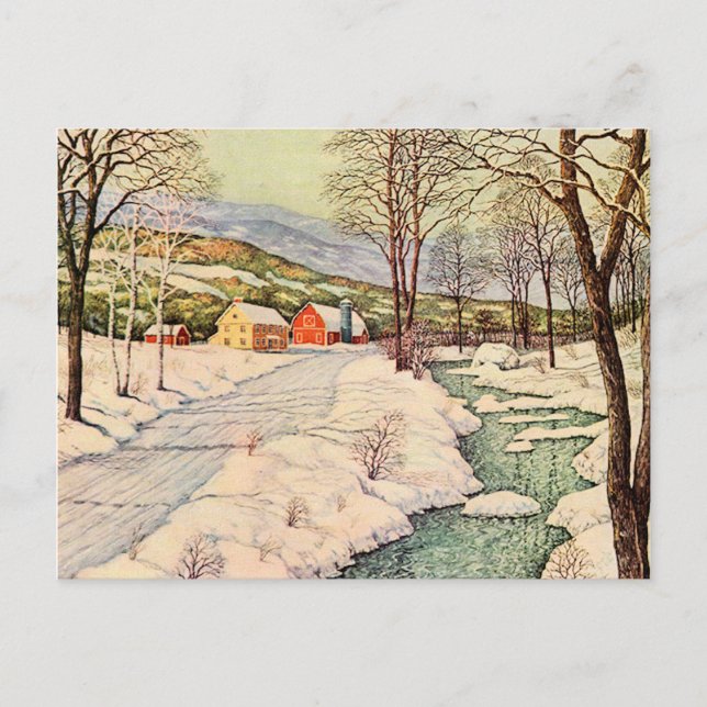 Snow Covered Country Postcard (Front)