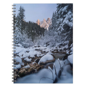 Snow-covered Geisler Mountain Range Spiral Notebook