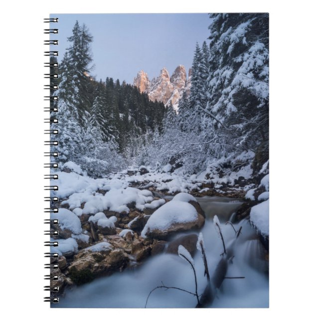 Snow-covered Geisler Mountain Range Spiral Notebook (Front)