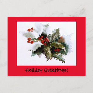 Snow Covered Holly Postcard