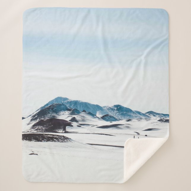 SNOW-COVERED LAND DURING DAY TIME SHERPA BLANKET (Front)