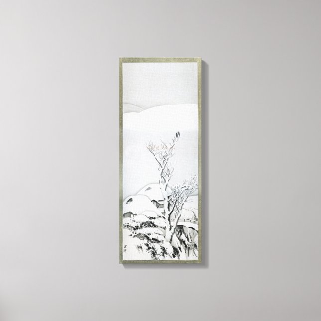 Snow Covered Landscape - Japanese Art Canvas Print (Front)