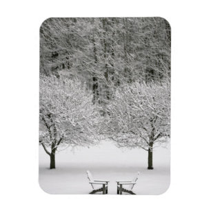 Snow covered landscape magnet