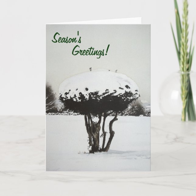 snow covered landscape senic christmas holiday card (Front)
