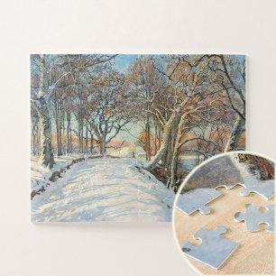 Snow Covered Landscape, Viggo Langer  Jigsaw Puzzle