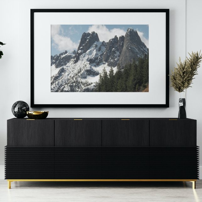 Snow Covered Liberty Bell Mountain Photo Print (In Situ Framed)