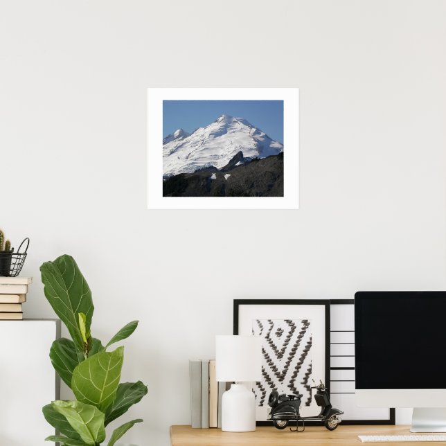 Snow Covered Mount Baker Landscape Poster (Home Office)