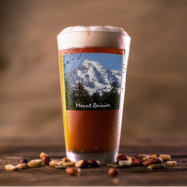 Snow Covered Mount Rainier Photo Glass (In Situ)
