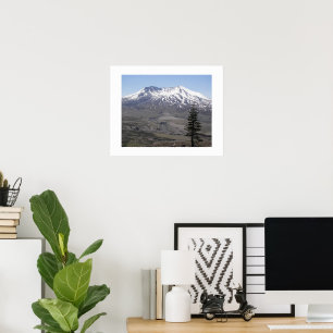 Snow Covered Mount St Helens Volcano Landscape Poster