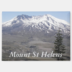 Snow Covered Mount St Helens Volcano Magnet