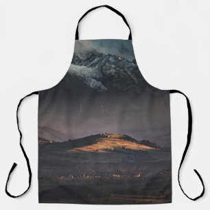 SNOW COVERED MOUNTAIN DURING NIGHT TIME APRON