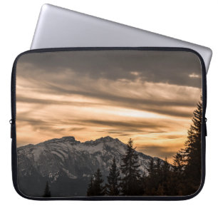 SNOW COVERED MOUNTAIN DURING SUNSET LAPTOP SLEEVE