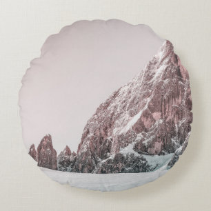 SNOW COVERED MOUNTAIN ROUND CUSHION