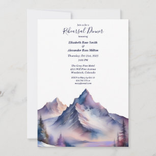 Snow covered mountains landscape Rehearsal Dinner Invitation