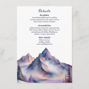 Snow covered mountains landscape wedding enclosure card
