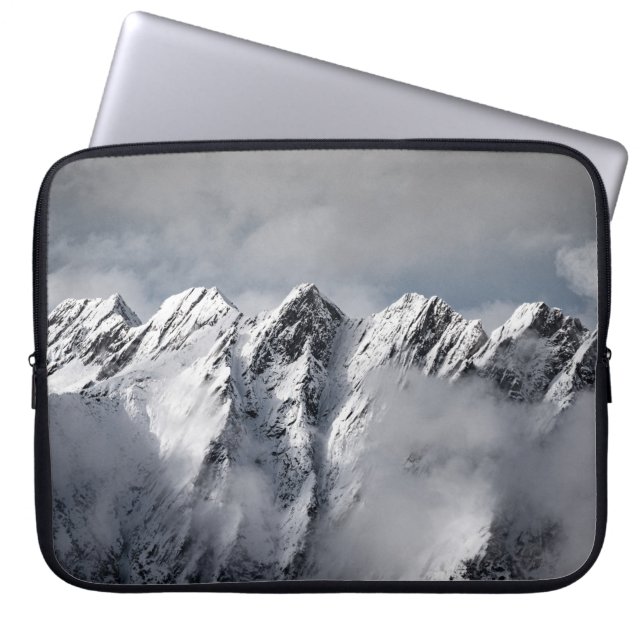 SNOW COVERED MOUNTAINS LAPTOP SLEEVE (Front)