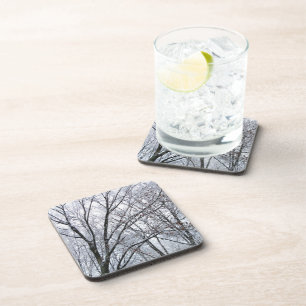 Snow-covered Oak Tree Coaster