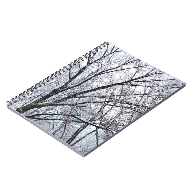 Snow-covered Oak Tree Spiral Notebook (Left Side)