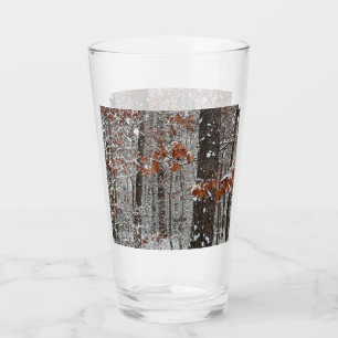 Snow Covered Oak Trees Winter Nature Photography Glass