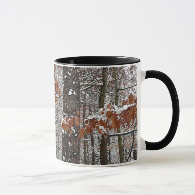 Snow Covered Oak Trees Winter Nature Photography Mug (Right)