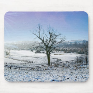 Snow Covered Ozark Hills Mouse Pad