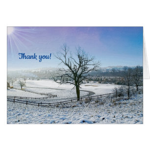 Snow Covered Ozark Hills Thank You Card