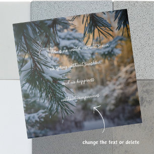 Snow-covered pine branches tile