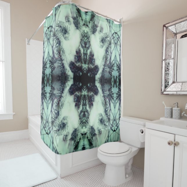 Snow Covered Pine Needles Winter Nature Abstract   Shower Curtain (In Situ)