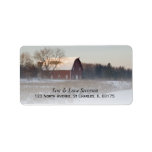 Snow Covered Red Barn Return Address Labels<br><div class="desc">Customise these wintery Snow Covered Red Barn Return Address Labels with your personal name and address. These custom rustic country return address stickers features a digitally painted scenic rural farm photograph of a red barn covered with snow in the winter.</div>