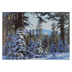 Snow-covered Red Fir trees in the High Sierra 2 Cutting Board